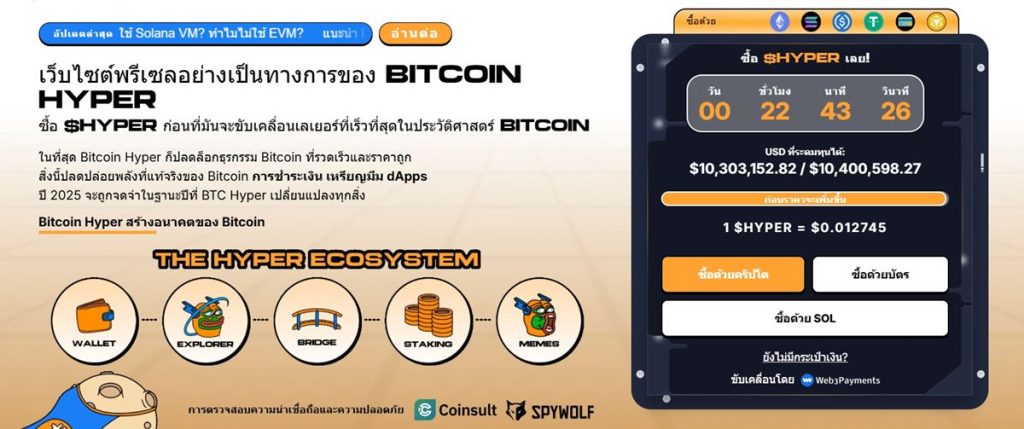 Bitcoin Hyper ($HYPER): Bitcoin Layer-2 ที่นักลงทุนต่างจับตา