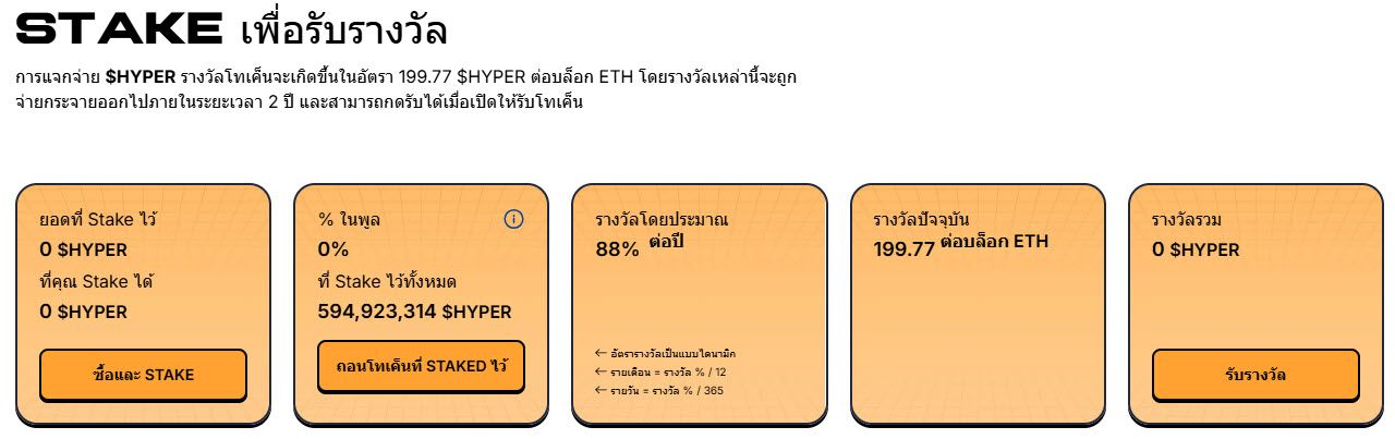 Bitcoin Hyper ระบบการ Stake