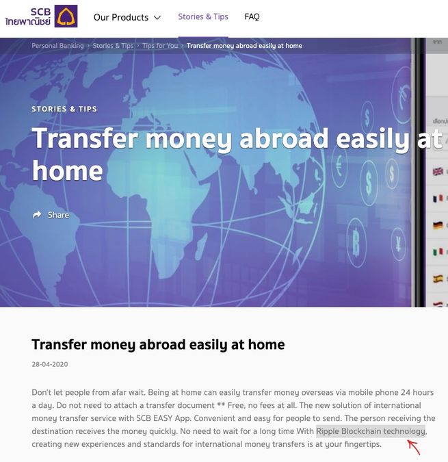 บทบาทของ Ripple ใน SCB Easy Bank ของไทย