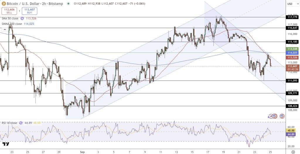 กราฟราคา Bitcoin พร้อมแนวรับแนวต้าน และ RSI วิเคราะห์