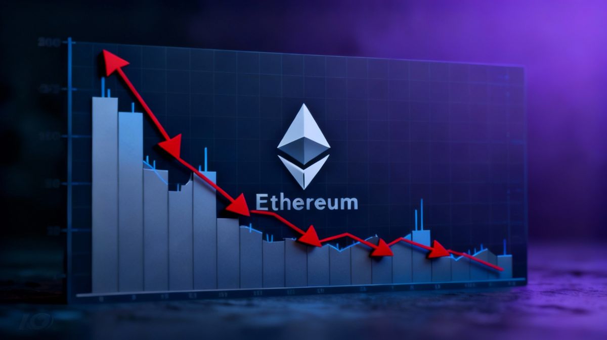 กราฟ Ethereum ที่แสดงแนวโน้มลดลงอย่างชัดเจน 25-09-2025