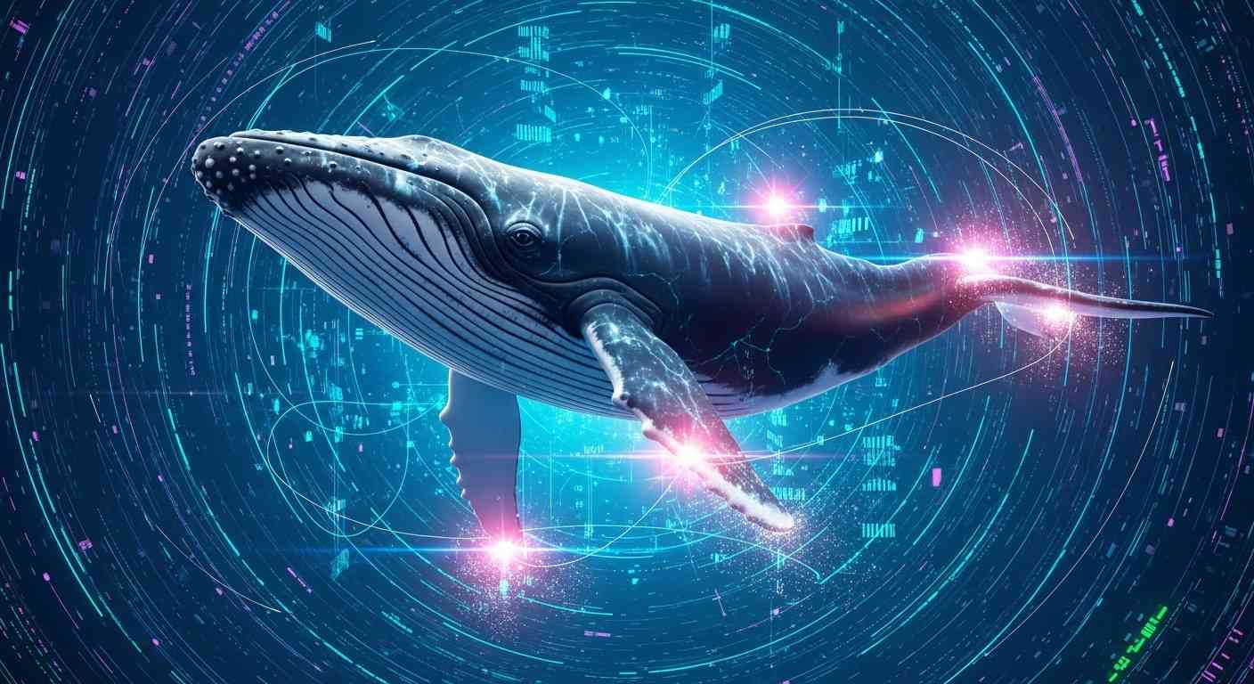 วาฬในทะเลดิจิทัล สัญลักษณ์ของนักลงทุน Bitcoin รายใหญ่กำลังวิเคราะห์ข้อมูล on-chain