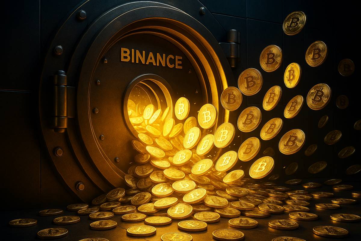 ประตูตู้เซฟ Binance เปิดออกพร้อมเหรียญ Bitcoin ไหลทะลักเข้าไป