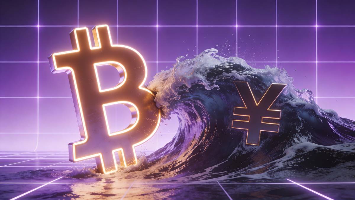 กราฟราคา Bitcoin ที่กำลังเผชิญกับแรงกดดันจากค่าเงินเยนของญี่ปุ่น