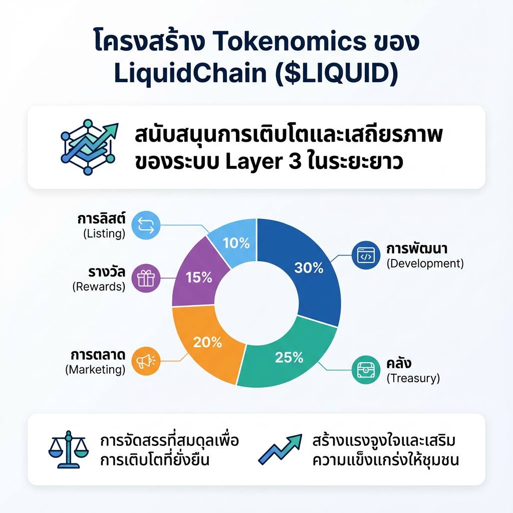 โครงสร้าง Tokenomics ของ LiquidChain ($LIQUID)