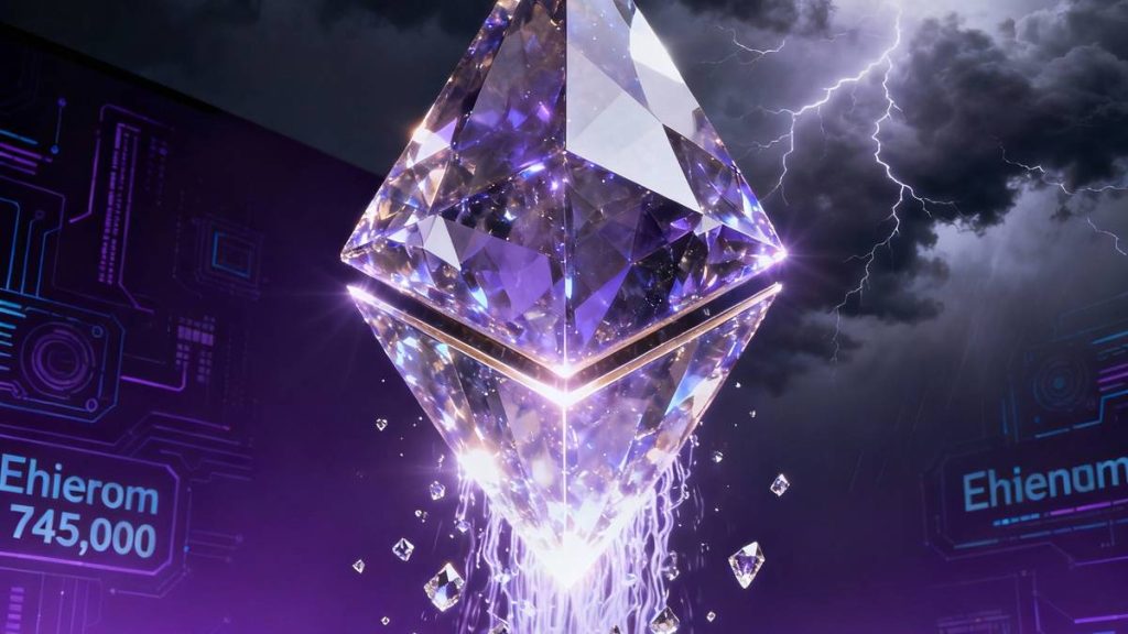 ภาพกราฟิกแสดงเหรียญ Ethereum (ETH) ที่มีปริมาณการ Staking เพิ่มขึ้นอย่างมหาศาล สะท้อนความเชื่อมั่นของนักลงทุน
