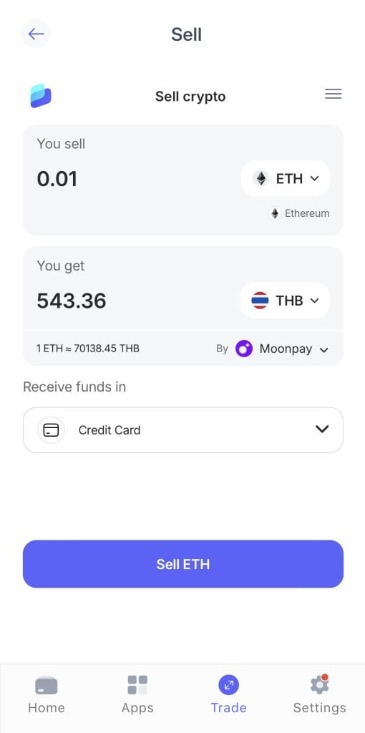 วิธีการขายคริปโต ผ่าน Best Wallet