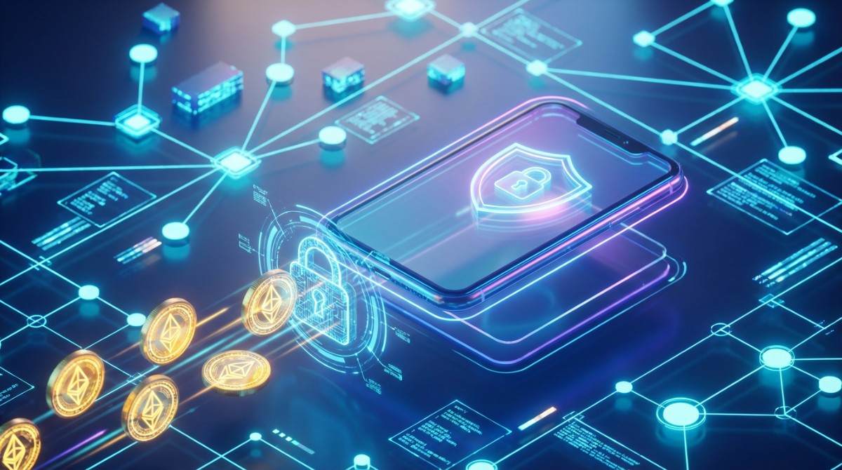 ภาพ 3 มิติของ DeFi Wallet สไตล์อนาคตที่มีการป้องกัน 2026-01-25