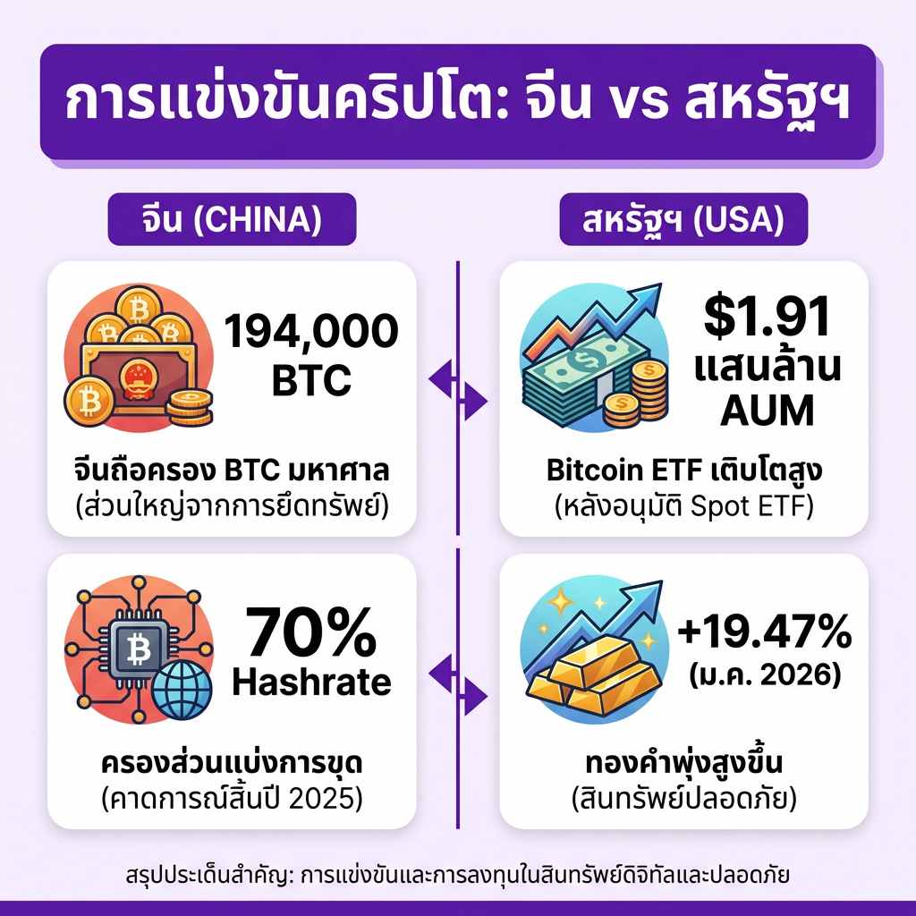 ประเทศจีน vs สหรัฐฯ ใครถือครอง Bitcoin มากกว่า?