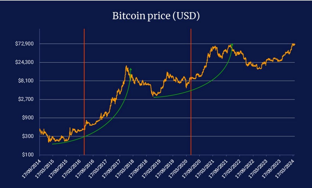 Cenový graf bitcoinu a kdy je halving bitcoinu