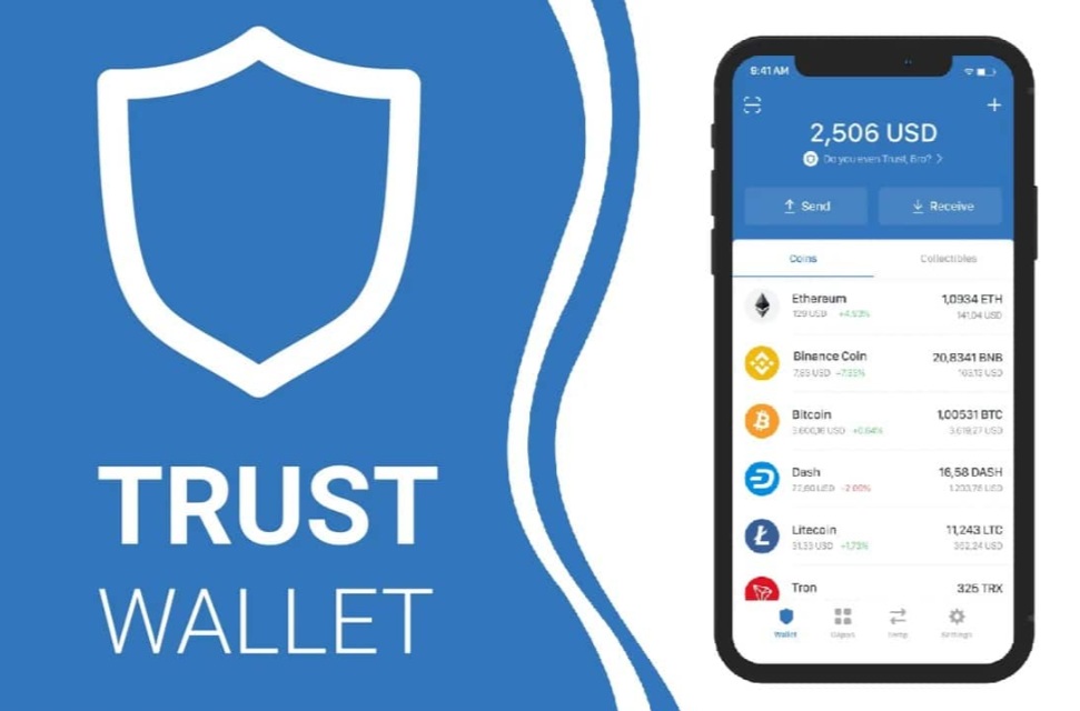 Binance wallet - Burza má také svou oficiální kryptoměnovou peněženkou s názvem Trust Wallet