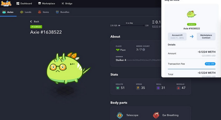 NFT tokeny Axie infinity