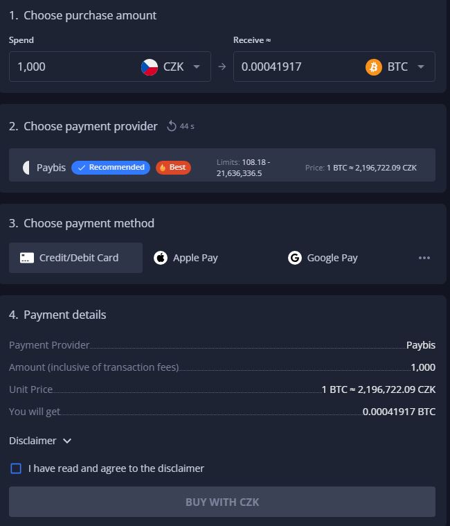 Burzy bez KYC, nákup krypta