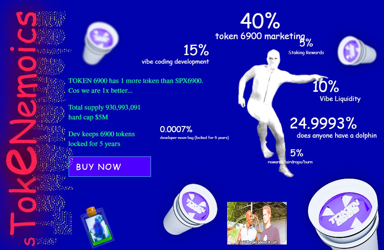 TOKEN6900 tokenomika je velmi promyšlená stejně jako tomu je i u tokenu pump.fun