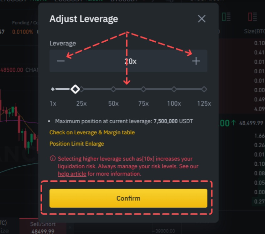 Finanční páka je zahrnuta v nabídce burzy Binance, kde si uživatelé jednoduše mohou její výši nastavit podle svých preferencí