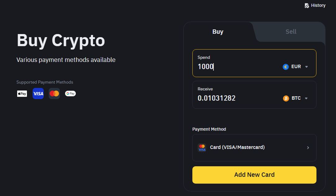 Nákup kryptoměn na Binance