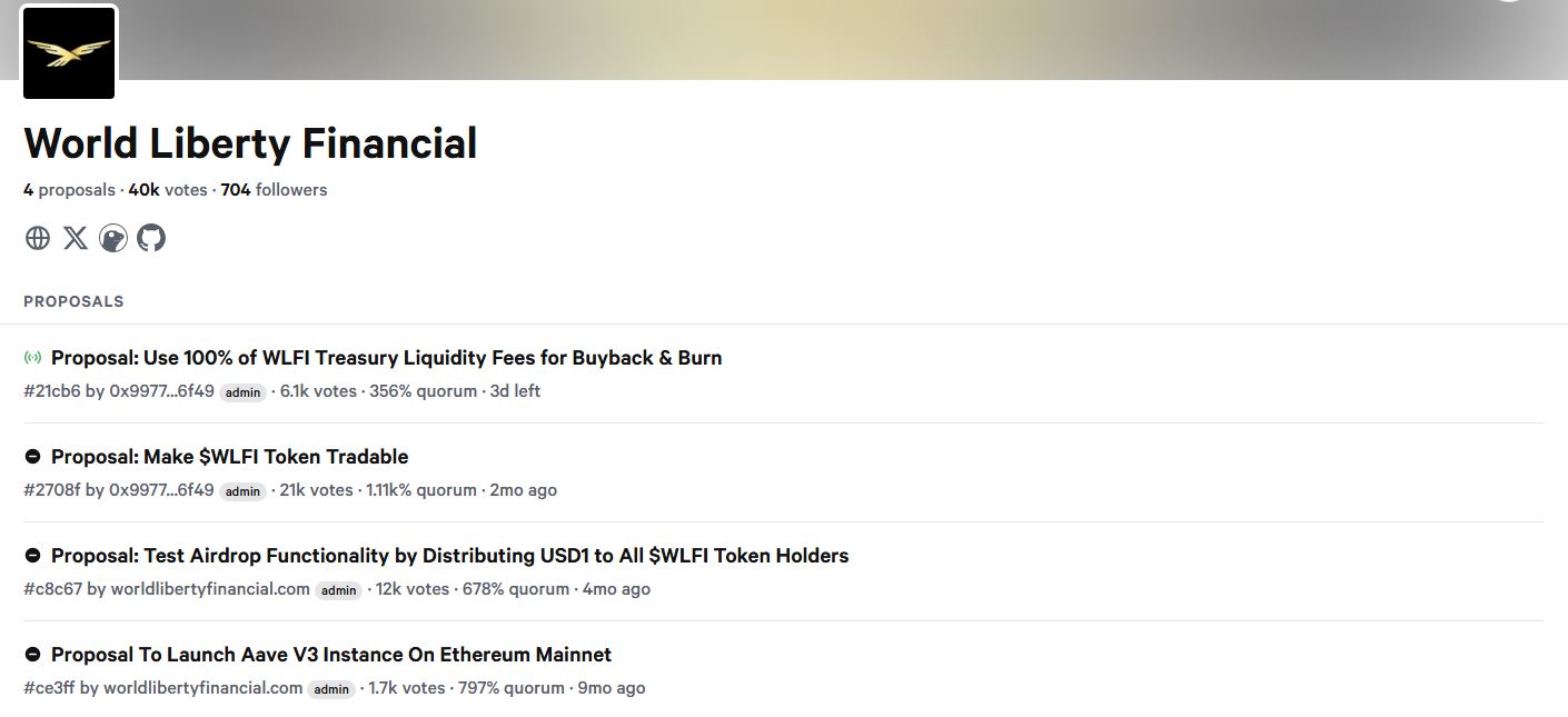 World Liberty Financial: návrhy komunity o WLFI, airdropu a spalování tokenů.