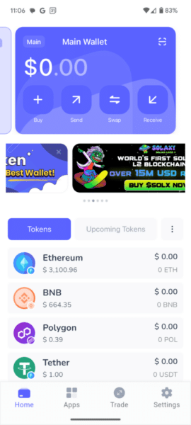 Best Wallet dashboard