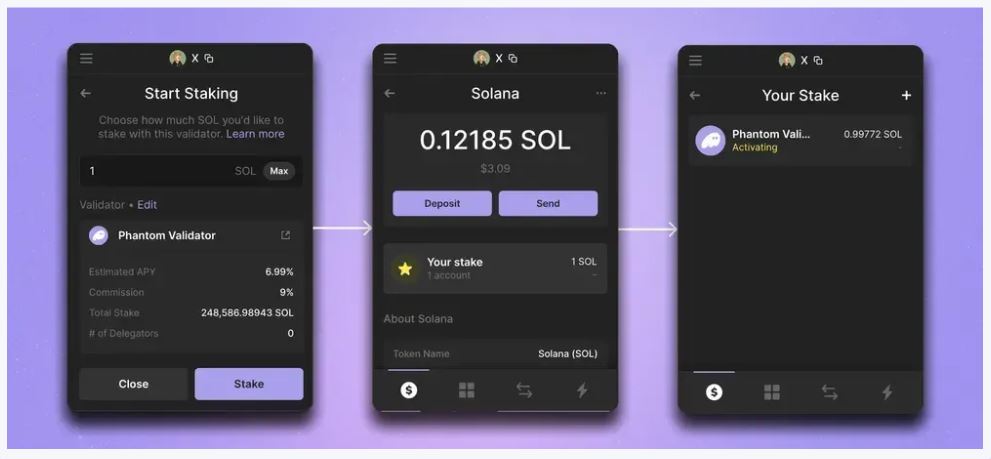 Kryptoměna solana a staking – Staking SOL v peněžence Phantom