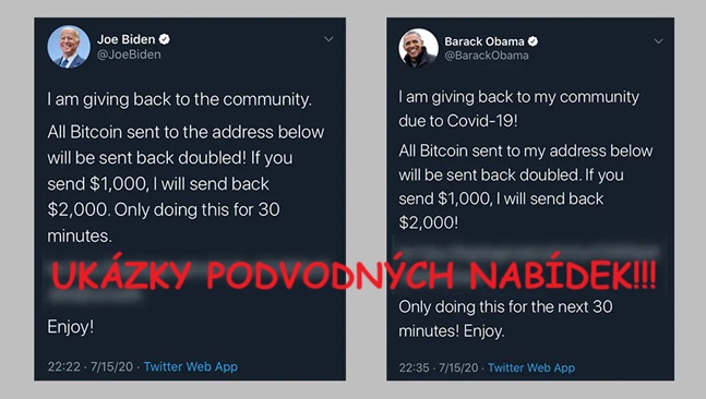 Účty známých osobností na X, které byly zneužity pro bitcoinový podvod