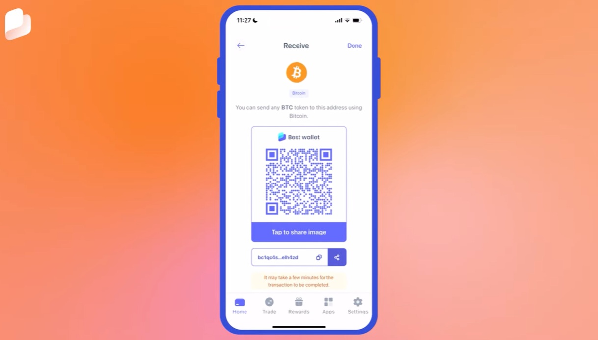 V aplikaci Best Wallet otevřete sekci 