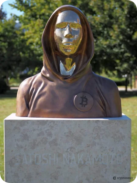 Socha Satoshiho Nakamota v Budapešti