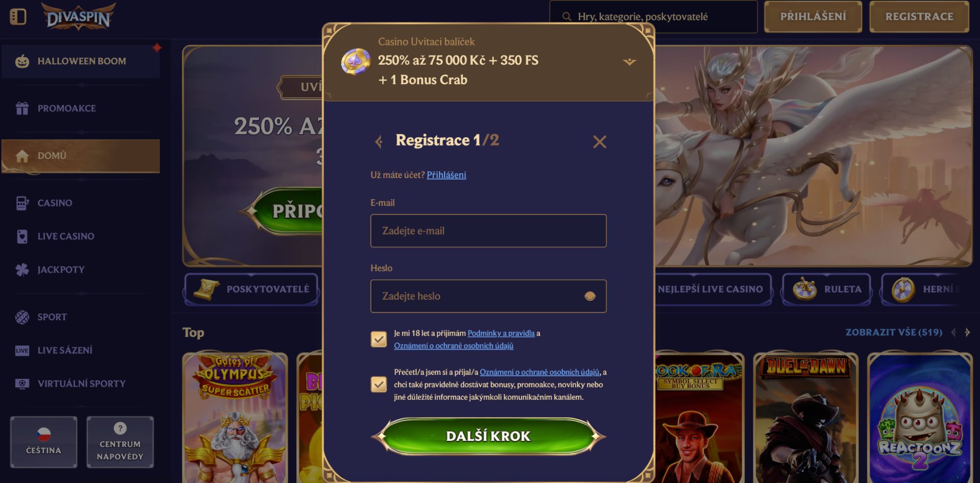 Krok 2 - Vytvořte si účet