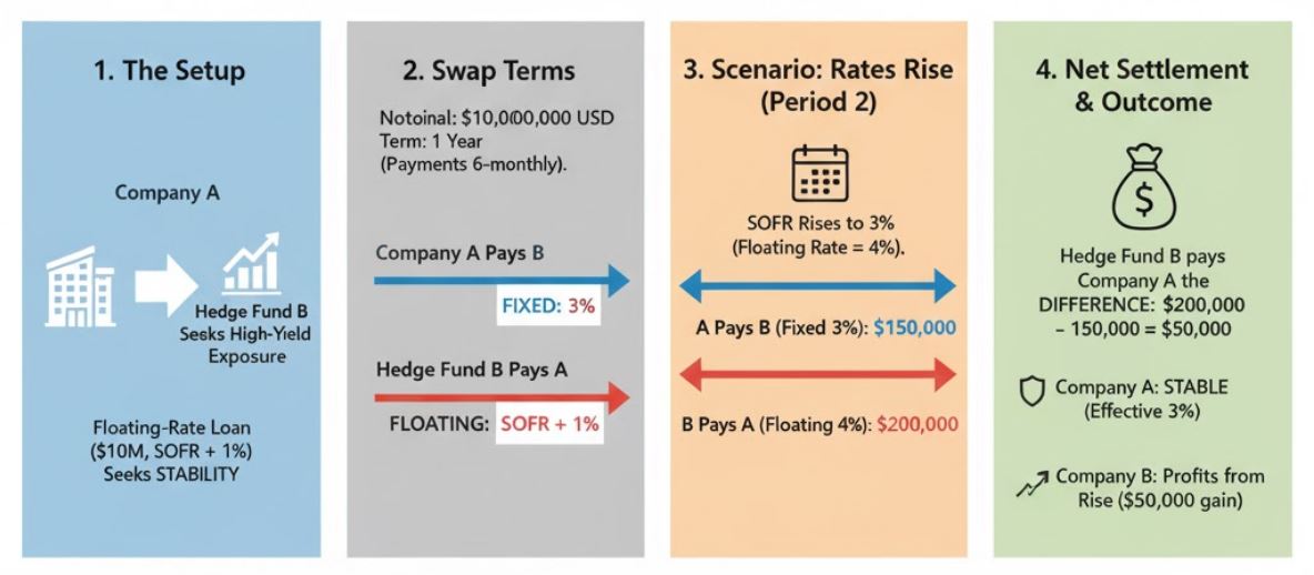 Příklad úrokového swapu mezi firmou a fondem