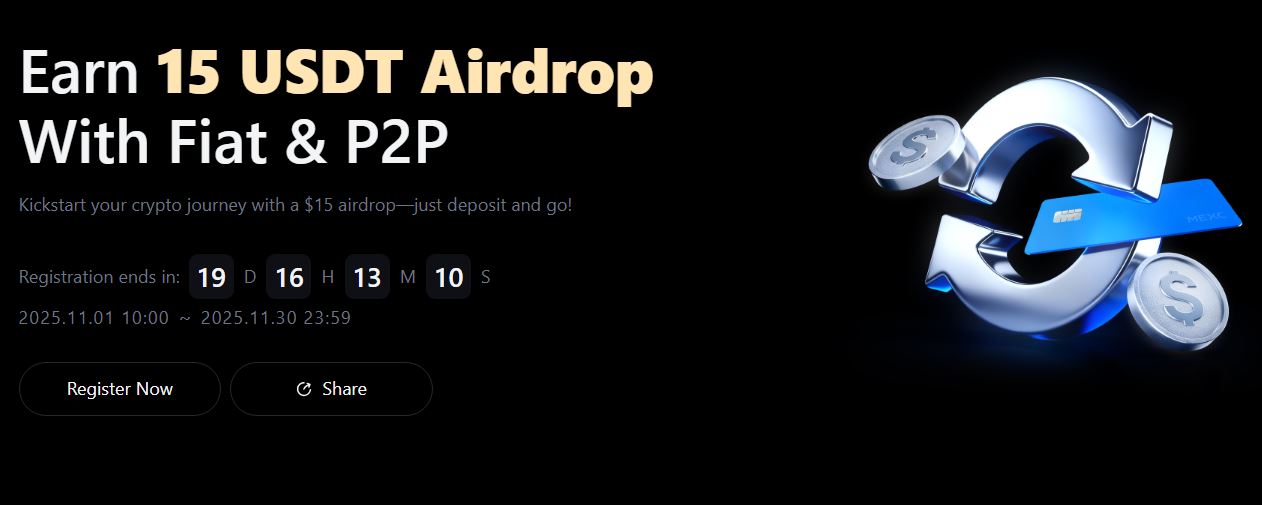 MEXC nabízí bonus 15 USDT pro nové uživatele