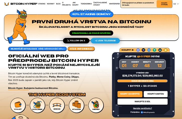 Předprodej Bitcoin Hyper je už v plném proudu