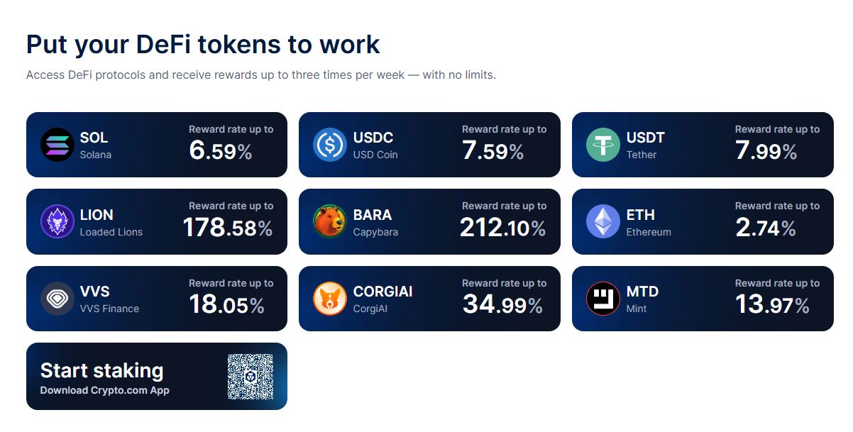 DeFi staking je dostupný prostřednictvím samostatné DeFi peněženky, a to jak v mobilní aplikaci, tak ve formě webového rozšíření.
