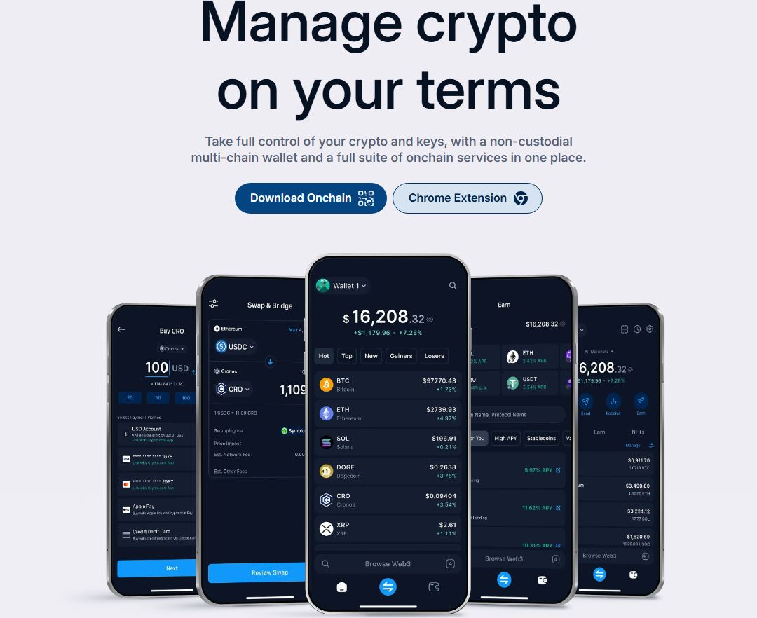 Non-custodial peněženka umožňuje plnou kontrolu nad kryptoměnami a klíči. Zdroj: crypto.com