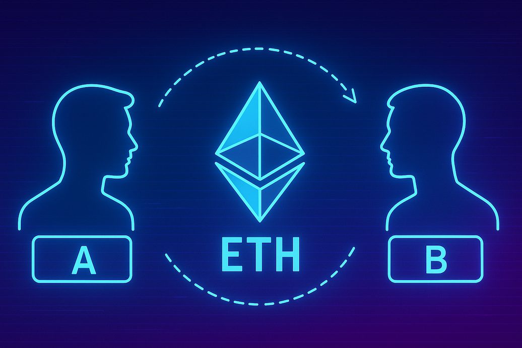 osoba A wysyla ETH do B