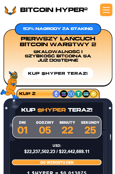 btc hyper strona przedsprzedaży z licznikiem czasu do kolejnego wzrostu cen