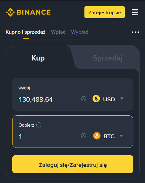 kupowanie krypto w binance