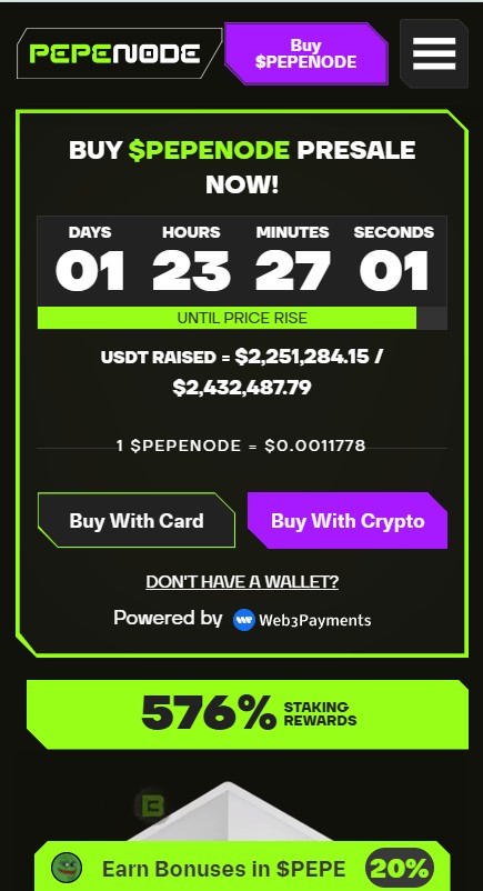 PepeNode informacje o stakingu