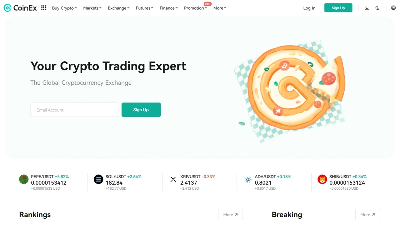 CoinEx - kriptovaluta vásárlás bankkártyával