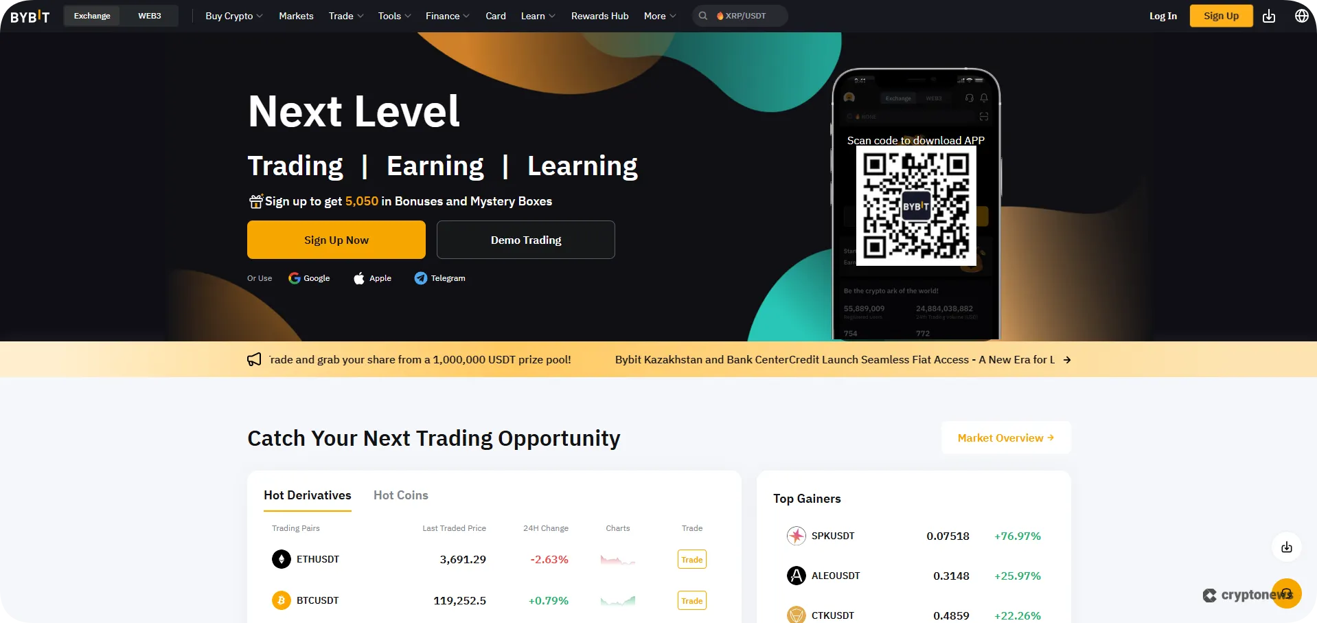 Bybit - a legjobb határidős kripto kereskedési oldalak