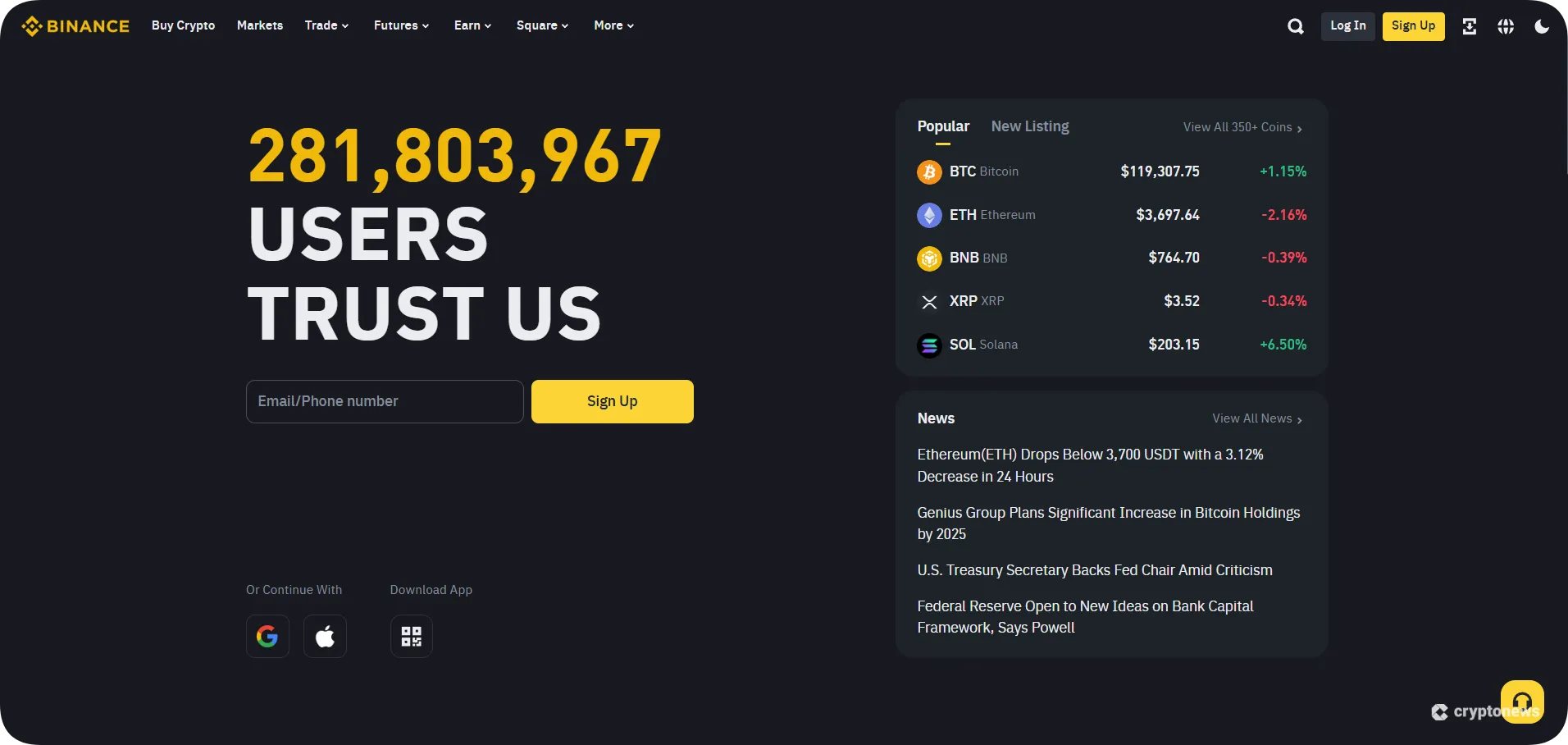 Binance - a legjobb határidős kripto kereskedési oldalak