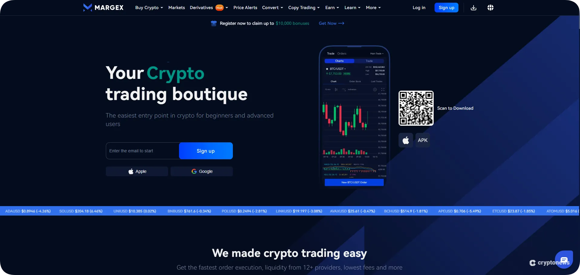 Margex - a legjobb határidős kripto kereskedési oldalak