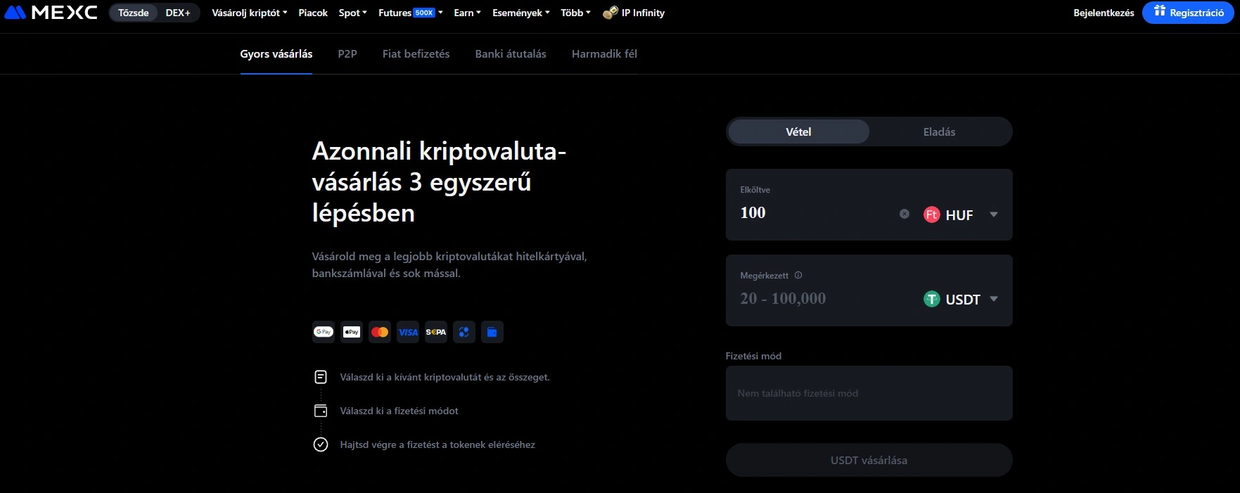 MEXC kriptotőzsde kezdőknek