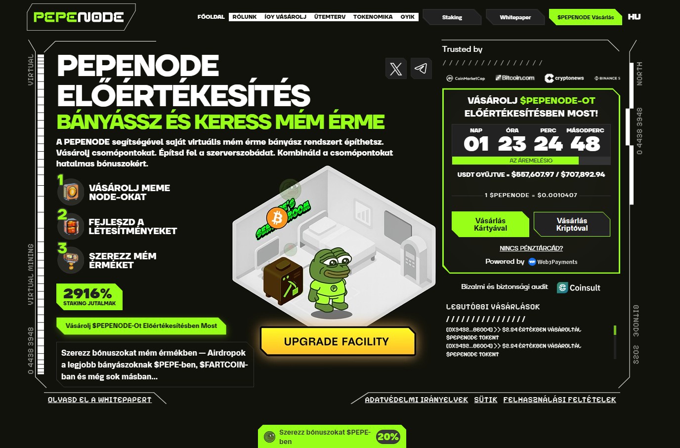 PEPENODE érme főoldal