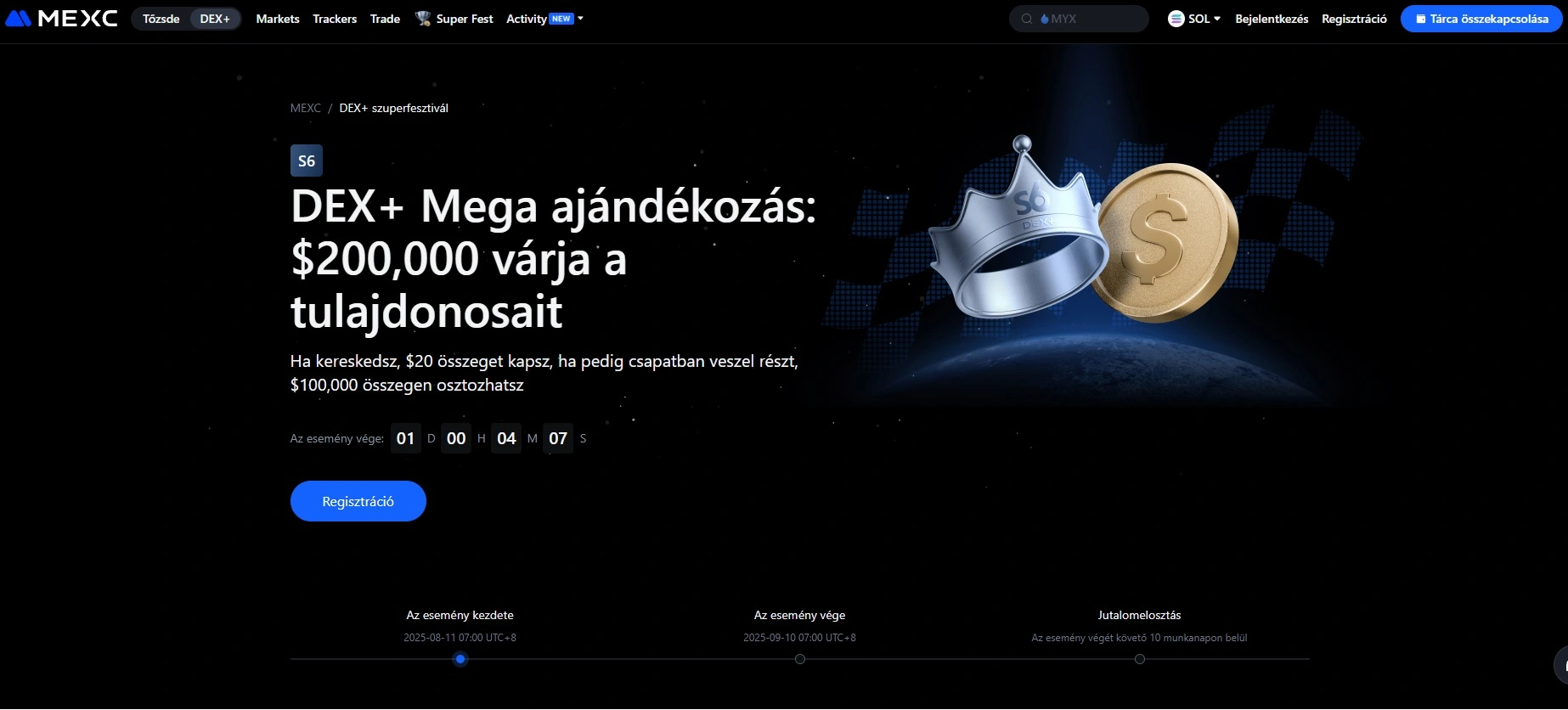 a legjobb decentralizált tőzsdék - MEXC DEX+