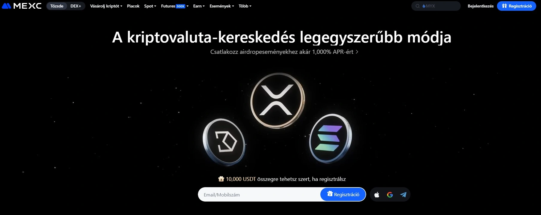 Binance alternatívák - MEXC tőzsde