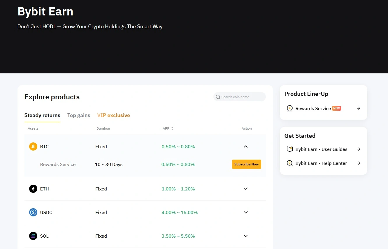 Bybit - a legjobb kripto staking platformok