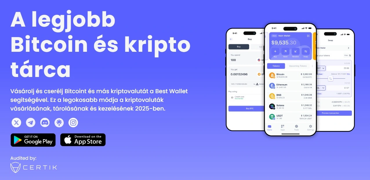 Bitcoin vásárlás bankkártyával - Best Wallet