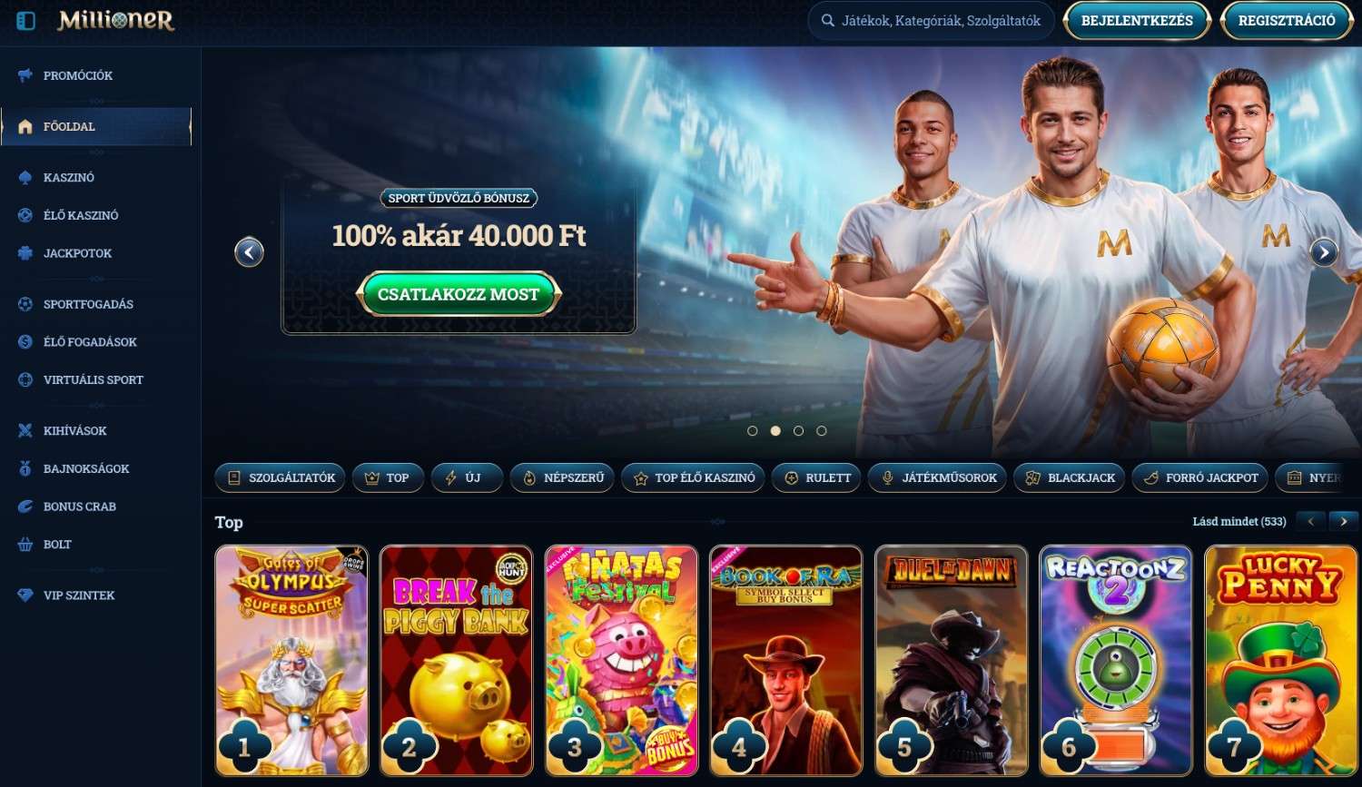 millioner Online kaszinó