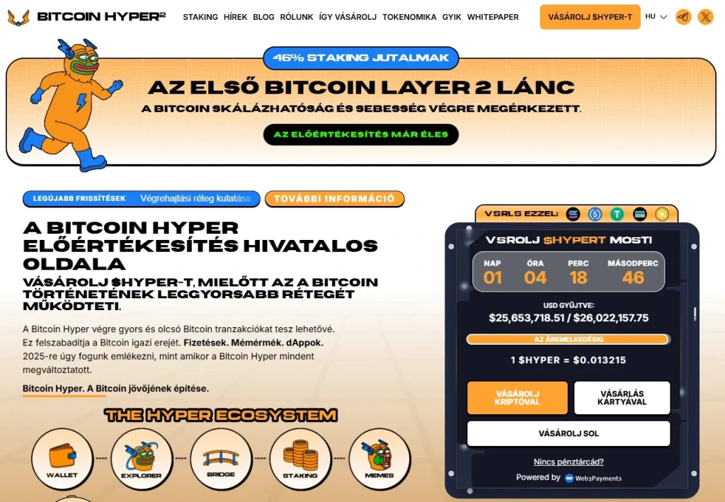 Bitcoin Hyper főoldal