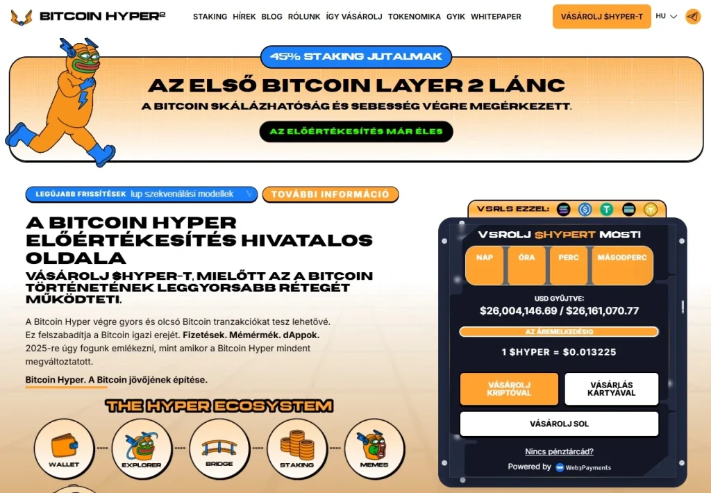 Bitcoin Hyper főoldal