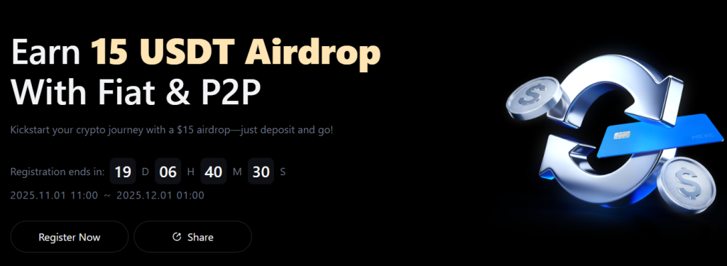 MEXC 15 USDT airdrop